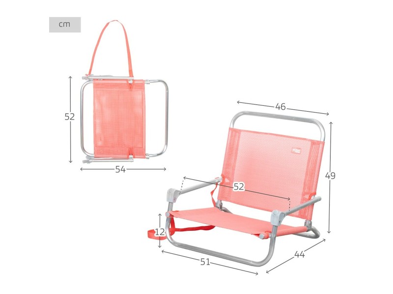 Плажен стол Aktive 46 x 49 x 44 cm NaN –  BB Сгъваеми столове от плат
