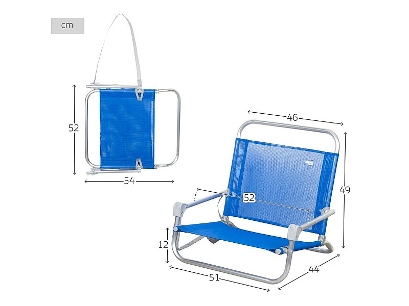 Плажен стол Aktive 46 x 49 x 44 cm NaN –  BB Сгъваеми столове от плат