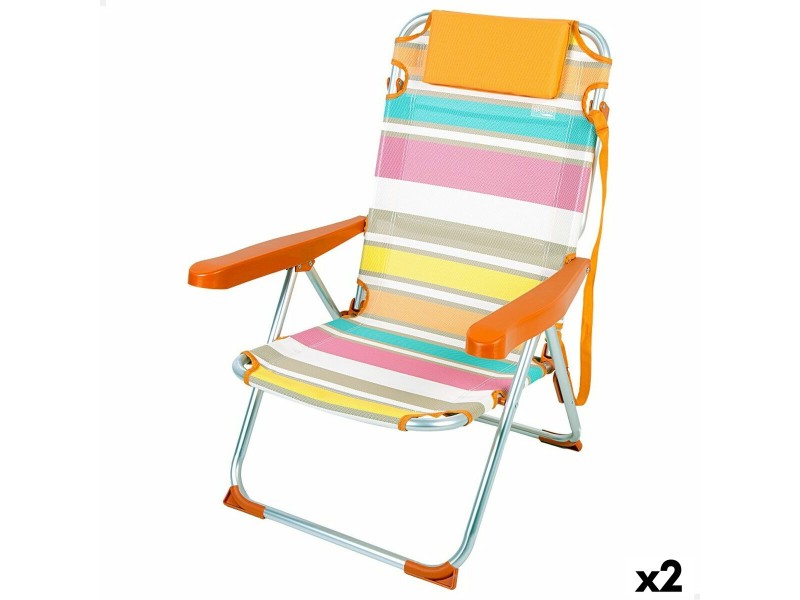 Плажен стол Aktive 48 x 90 x 60 cm NaN –  BB Сгъваеми столове от плат