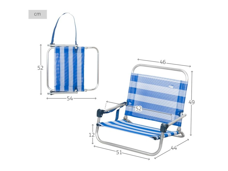 Плажен стол Aktive 46 x 49 x 44 cm NaN –  BB Сгъваеми столове от плат