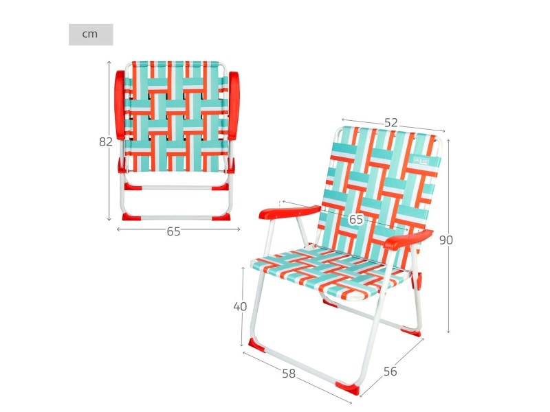 Плажен стол Aktive 52 x 90 x 56 cm NaN –  BB Сгъваеми столове от плат