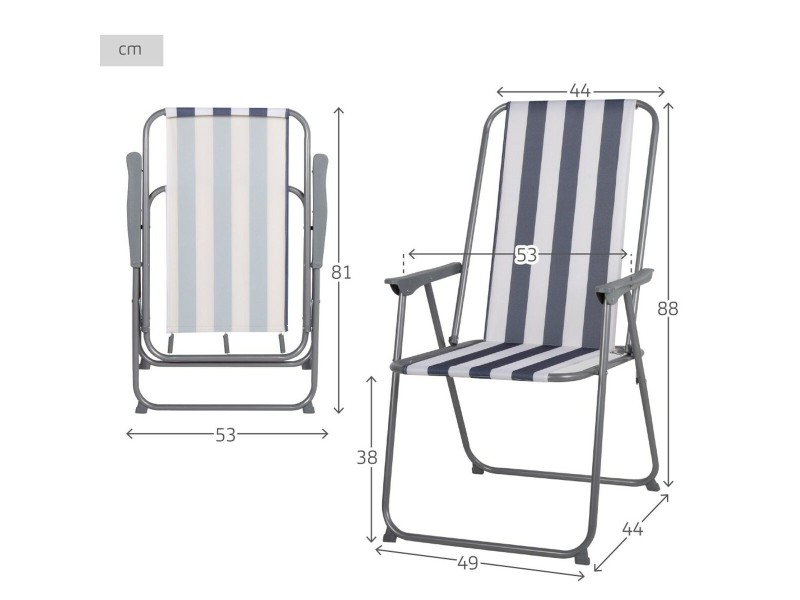 Плажен стол Aktive 44 x 88 x 44 cm NaN –  BB Сгъваеми столове от плат