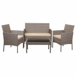 Комплект от Маса и 2 Кресла Alexandra House Living Сив 4 Части