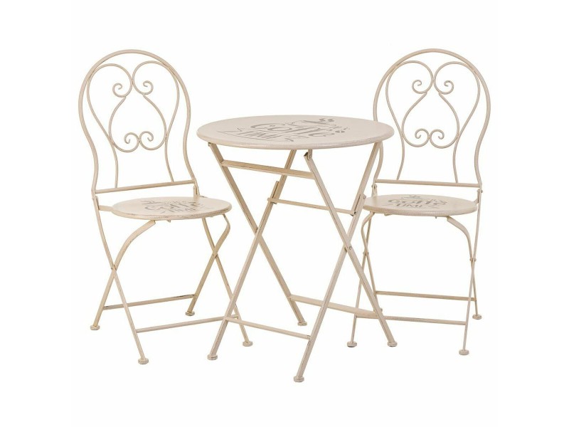 Комплект от маса с 2 стола Alexandra House Living Бял 60 x 75 x 60 cm NaN –  BB Комплекти градински мебели
