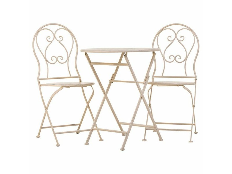 Комплект от маса с 2 стола Alexandra House Living Бял 60 x 75 x 60 cm NaN –  BB Комплекти градински мебели