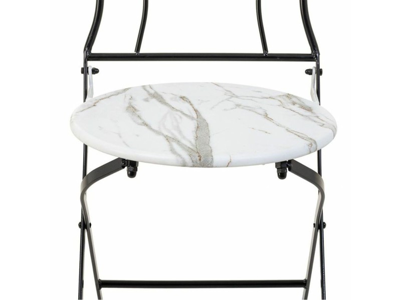 Комплект от маса с 2 стола Alexandra House Living Бял Черен 60 x 75 x 60 cm NaN –  BB Комплекти градински мебели