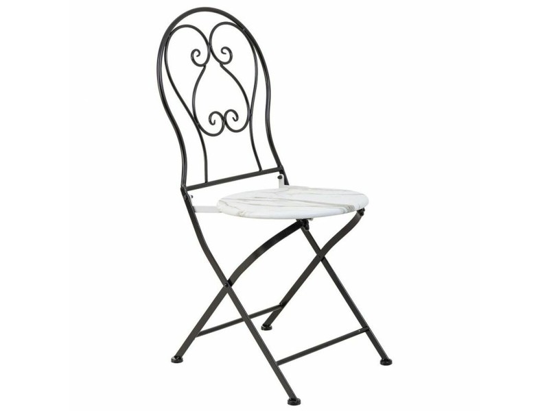 Комплект от маса с 2 стола Alexandra House Living Бял Черен 60 x 75 x 60 cm NaN –  BB Комплекти градински мебели