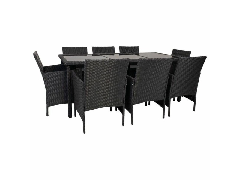 Градински мебели Alexandra House Living Черен 61 x 85 x 58 cm 9 Части NaN –  BB Комплекти градински мебели