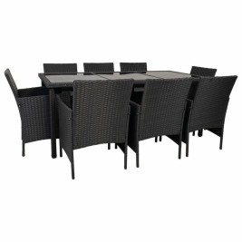 Градински мебели Alexandra House Living Черен 61 x 85 x 58 cm 9 Части
