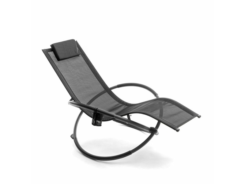 Сгъваем орбитален люлеещ се шезлонг InnovaGoods Rockorb Черен (След ремонт B) NaN –  BB Люлеещи се столове