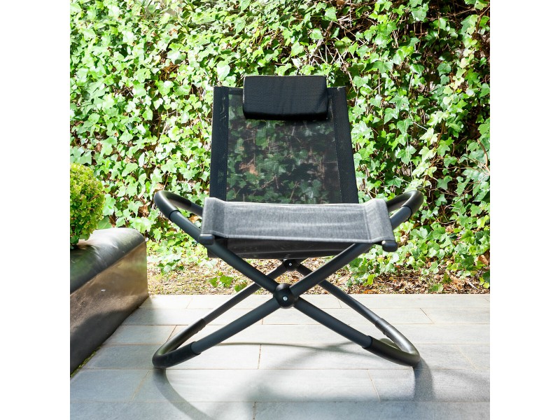 Сгъваем орбитален люлеещ се шезлонг InnovaGoods Rockorb Черен (След ремонт B) NaN –  BB Люлеещи се столове