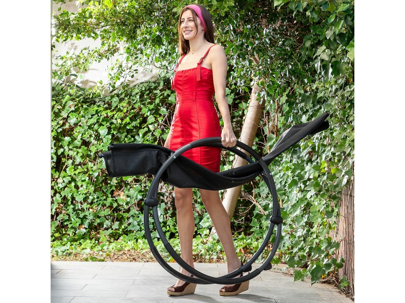 Сгъваем орбитален люлеещ се шезлонг InnovaGoods Rockorb Черен (След ремонт B) NaN –  BB Люлеещи се столове