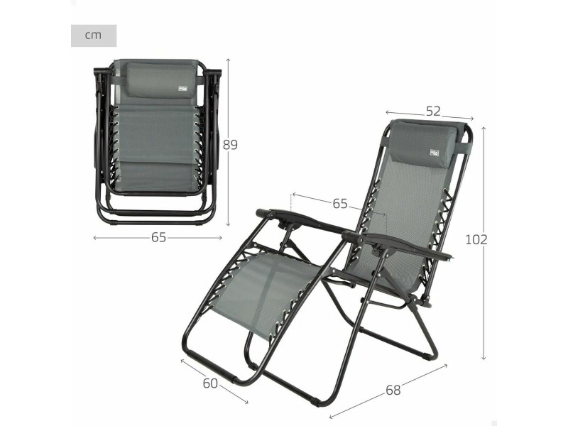 Lamamistool Aktive Тъмно сив 52 x 102 x 68 cm NaN –  BB Шезлонги