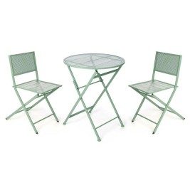 Комплект от маса с 2 стола Ibergarden HS23377/78 HS23377/78 Зелен 0,96 x 60 x 22,5 cm