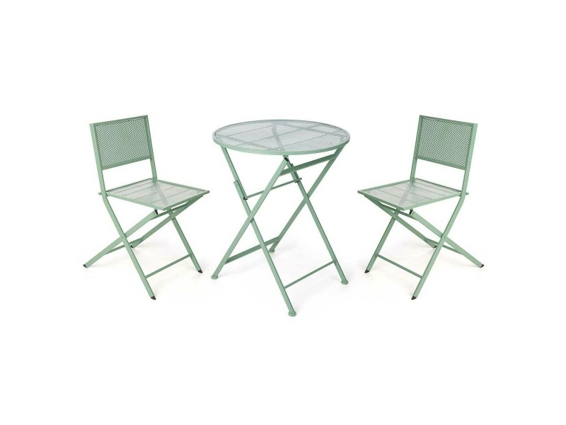 Комплект от маса с 2 стола Ibergarden HS23377/78 HS23377/78 Зелен 0,96 x 60 x 22,5 cm NaN –  BB Комплекти градински мебели