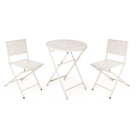 Комплект от маса с 2 стола Ibergarden HS23377/78 HS23377/78 Бял 96 x 60 x 22,5 cm