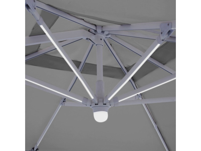 Päikesevari Tiber Бял Светло сив Алуминий 300 x 300 x 250 cm LED NaN –  BB Чадъри