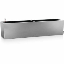 Саксия за самостоятелно поливане Lechuza Сребрист 79 x 19 x 19 cm Квадратен