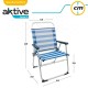 Плажен стол Aktive Син Бял 48 x 88 x 50 cm Алуминий Сгъваем (4 броя) NaN –  BB Сгъваеми столове