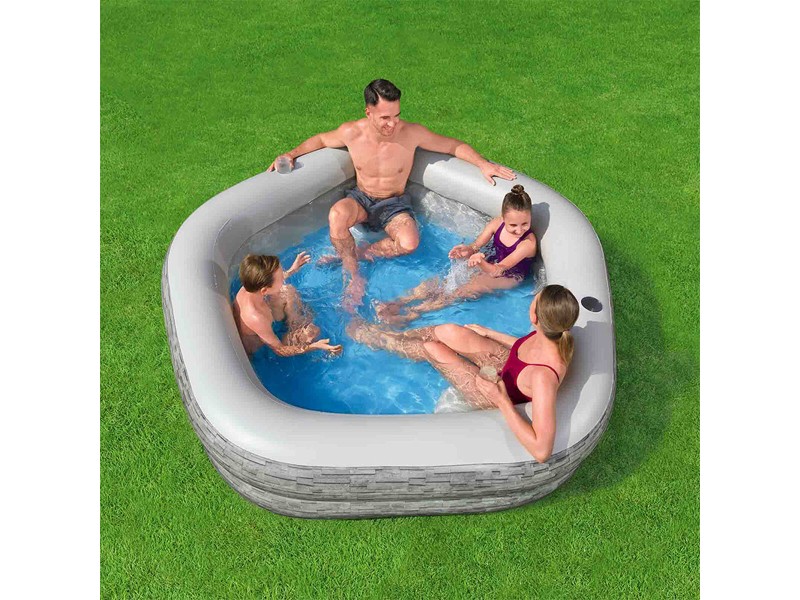 Надуваем Басейн Bestway Сив 213 x 206 x 53 cm NaN –  BB Надуваеми басейни