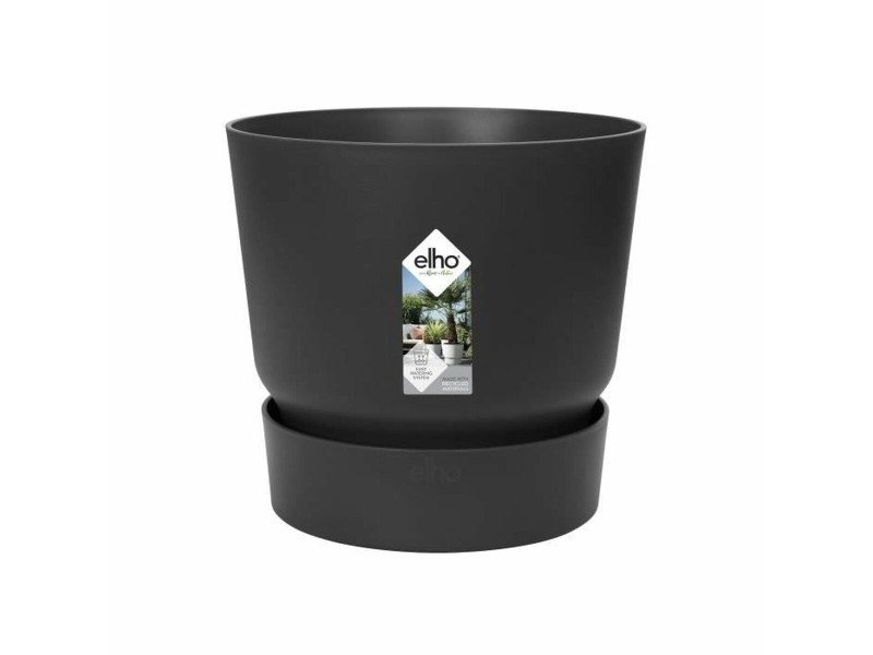 Саксия Elho Черен Пластмаса Кръгъл Модерен Ø 47 cm NaN –  BB Саксии