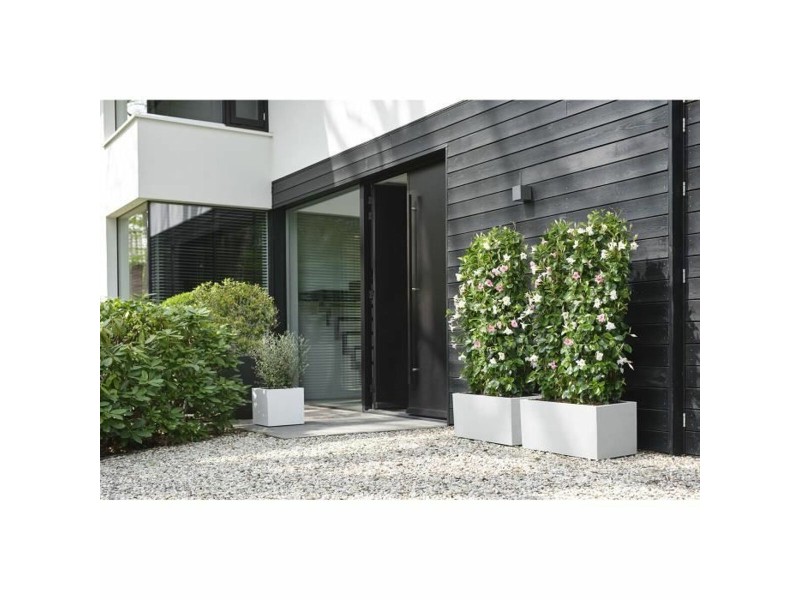 Саксия Elho 29,5 x 29,5 x 49,5 cm Бял Пластмаса Квадратек Модерен NaN –  BB Саксии