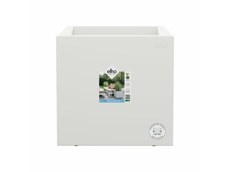 Саксия Elho 29,5 x 29,5 x 49,5 cm Бял Пластмаса Квадратек Модерен NaN –  BB Саксии