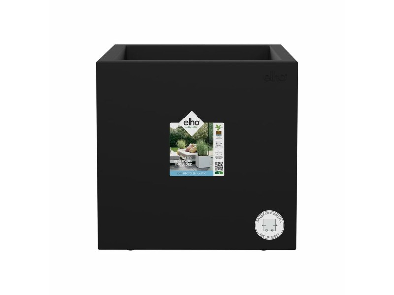 Саксия Elho Черен Ø 29 cm Пластмаса Квадратек Модерен NaN –  BB Саксии