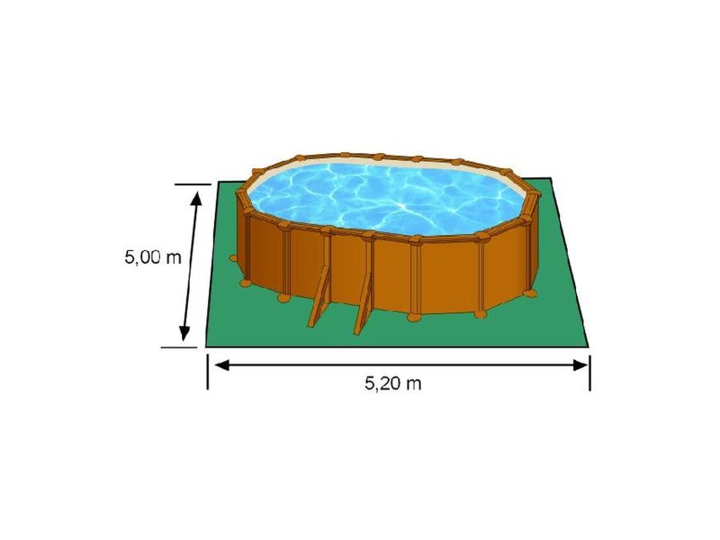 Басейн Подвижен Gre Pacific KIT500W Овална Дървен 500 x 300 x 120 cm NaN –  BB Подвижни басейни