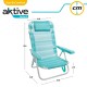Плажен стол Aktive Сгъваем цвят тюркоаз 48 x 84 x 46 cm (2 броя) NaN –  BB Сгъваеми столове