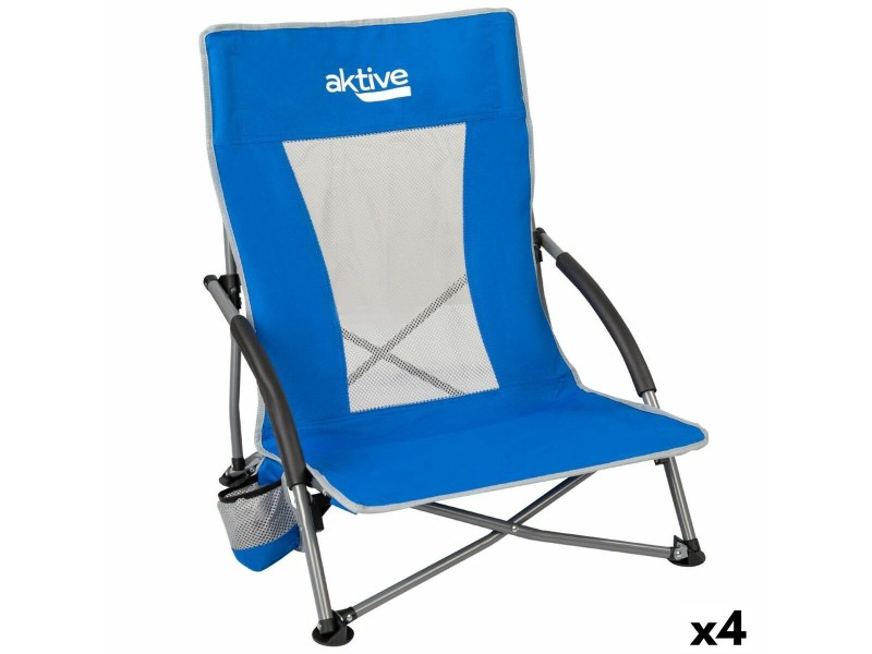 Плажен стол Aktive Син 50 x 67 x 51 cm (4 броя) NaN –  BB Сгъваеми столове