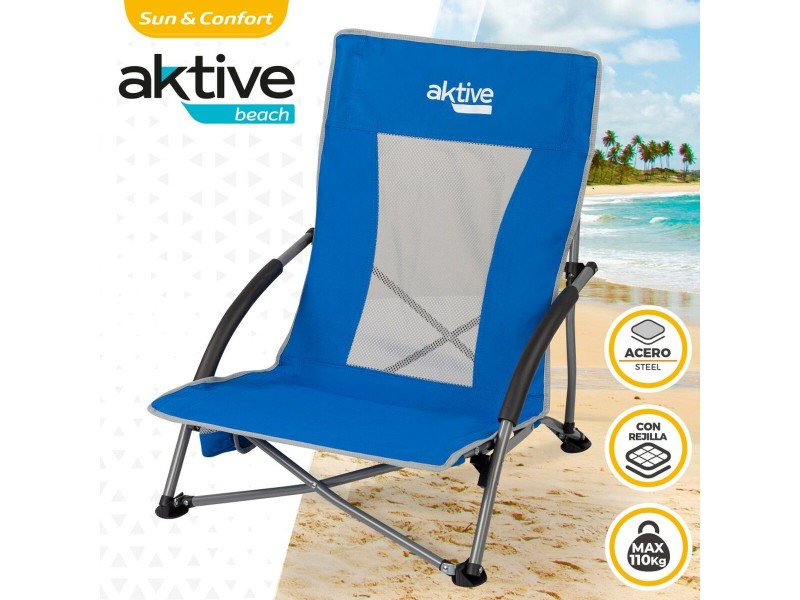 Плажен стол Aktive Син 50 x 67 x 51 cm (4 броя) NaN –  BB Сгъваеми столове