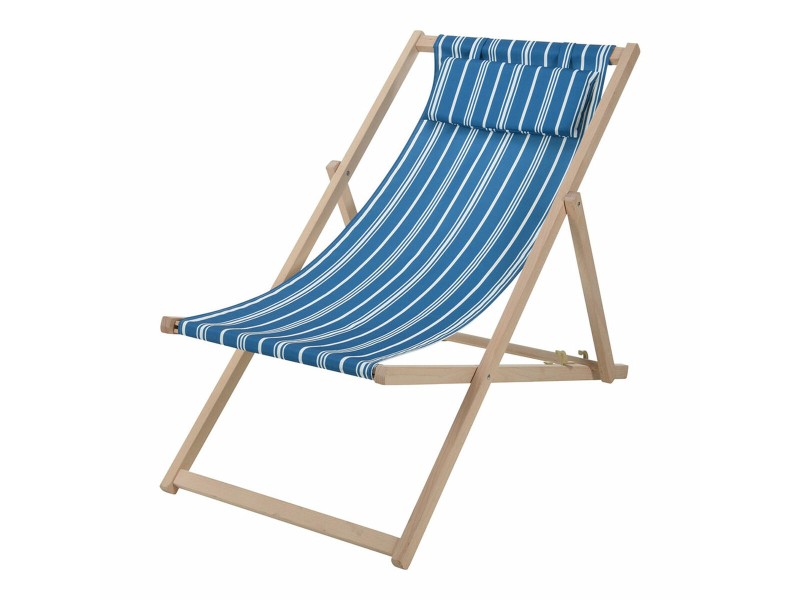 Сгъваем Стол с Подглавник Дървен Плат 97 x 56 x 85 cm NaN –  BB Сгъваеми столове от плат