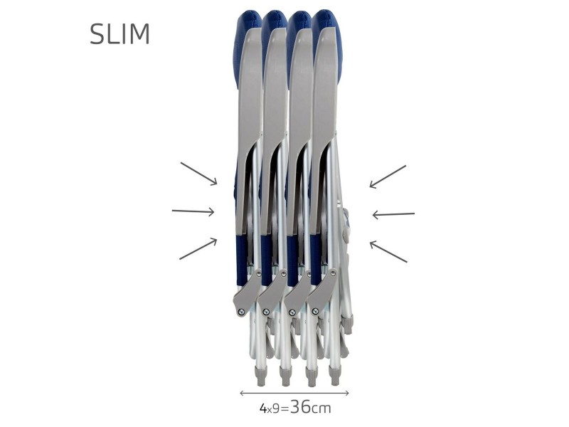 Плажен стол Aktive Slim Сгъваем Морско син 47 x 89 x 57 cm (2 броя) NaN –  BB Сгъваеми столове