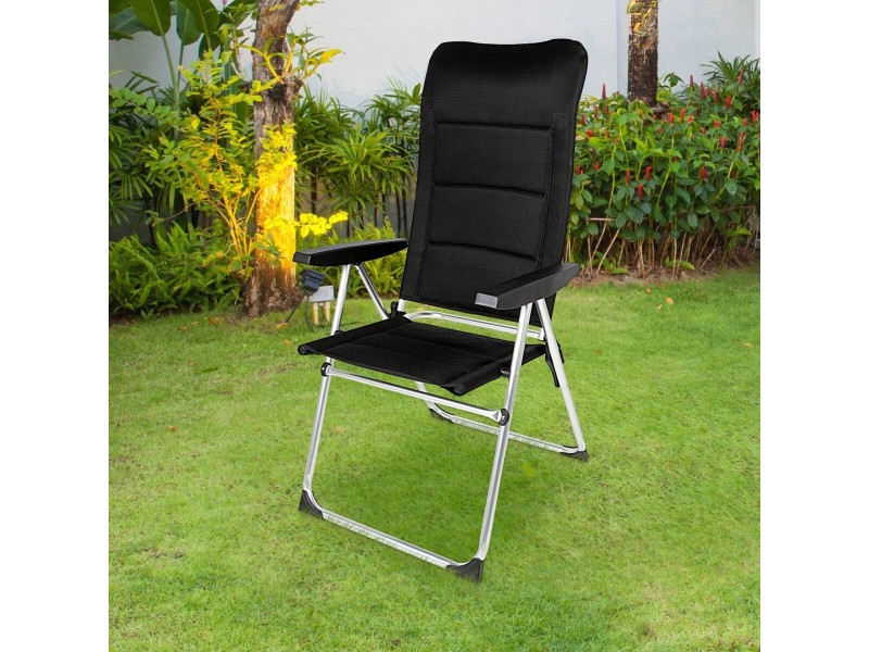 Плажен стол Aktive Deluxe Сгъваем Черен 49 x 123 x 67 cm (2 броя) NaN –  BB Сгъваеми столове