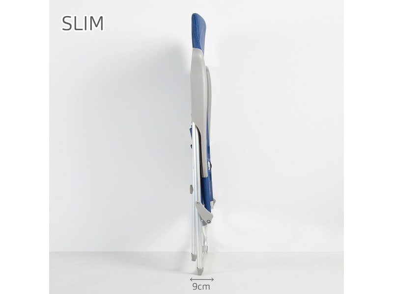 Плажен стол Aktive Slim Сгъваем Морско син 47 x 107 x 66 cm (4 броя) NaN –  BB Сгъваеми столове