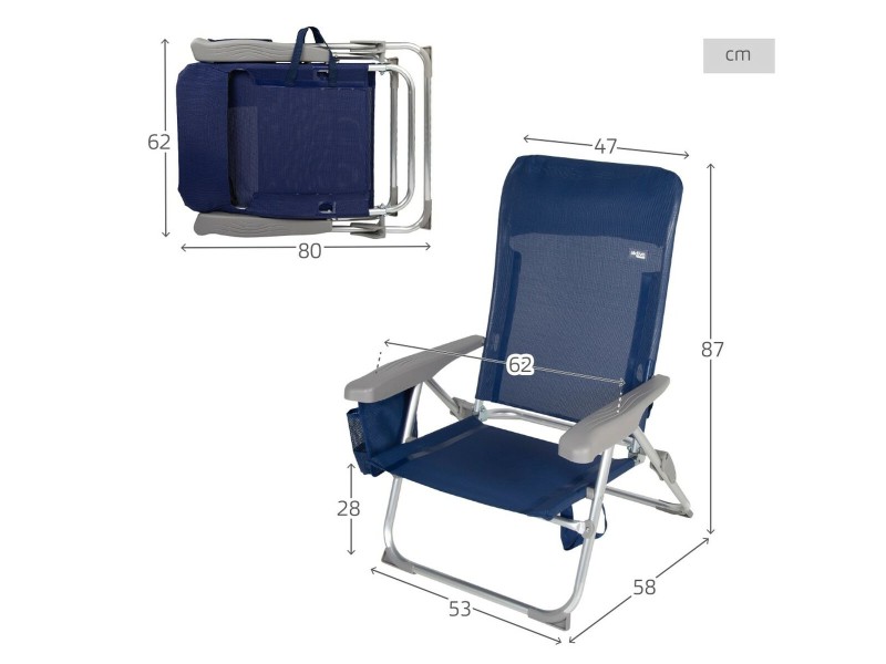 Плажен стол Aktive Slim Сгъваем Морско син 47 x 87 x 58 cm (2 броя) NaN от | techMAG.bg Плажен стол Aktive Slim Сгъваем Морско син 47 x 87 x 58 cm (2 броя) NaN – BB Сгъваеми столове