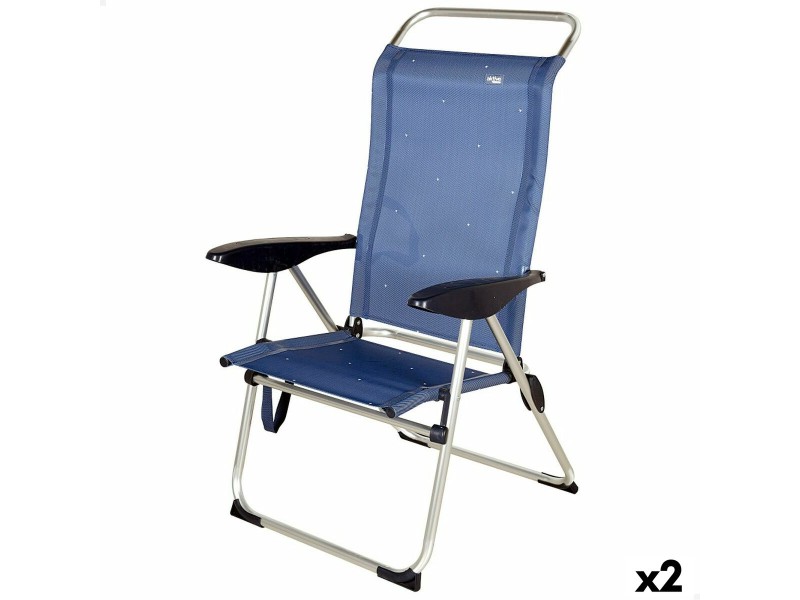 Плажен стол Aktive Морско син 47 x 108 x 59 cm (2 броя) NaN –  BB Сгъваеми столове
