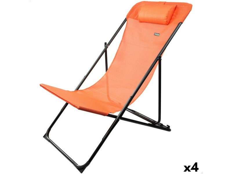 Полулегнал шезлонг Aktive Оранжев 53 x 87 x 78 cm (4 броя) NaN –  BB Шезлонги