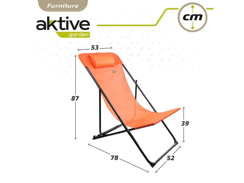 Полулегнал шезлонг Aktive Оранжев 53 x 87 x 78 cm (4 броя) NaN –  BB Шезлонги