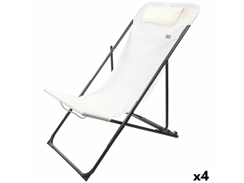 Полулегнал шезлонг Aktive Бял 53 x 87 x 78 cm (4 броя) NaN –  BB Шезлонги