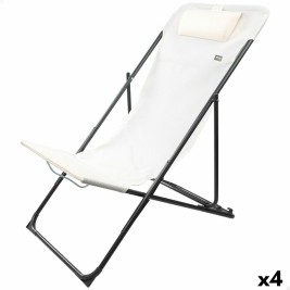 Полулегнал шезлонг Aktive Бял 53 x 87 x 78 cm (4 броя)