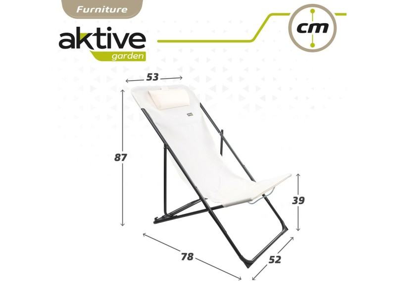 Полулегнал шезлонг Aktive Бял 53 x 87 x 78 cm (4 броя) NaN –  BB Шезлонги