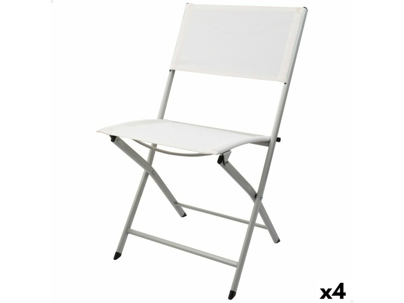 подплатен къмпинг стол Aktive Бял 46 x 81 x 55 cm (4 броя) NaN –  BB Сгъваеми столове