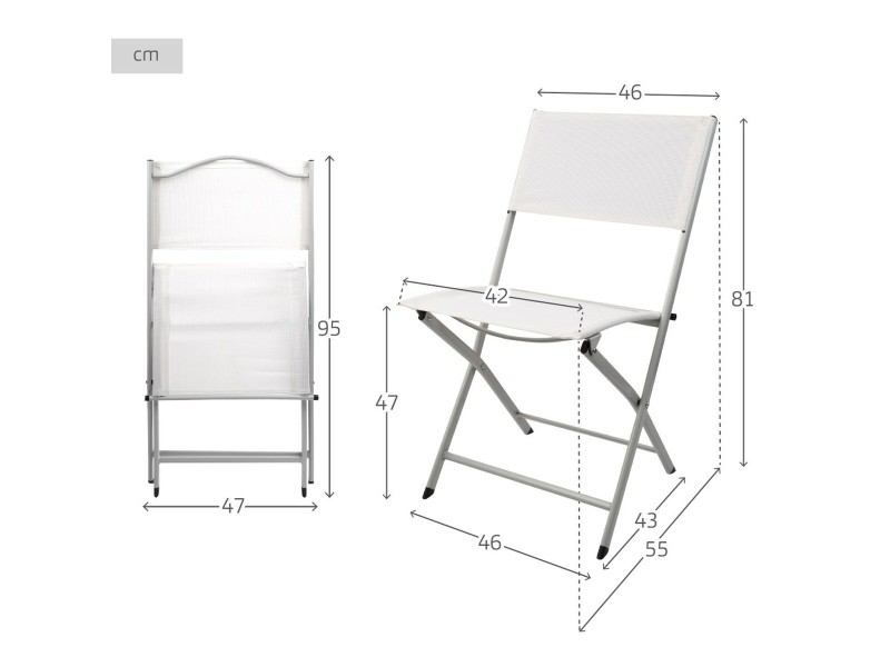 подплатен къмпинг стол Aktive Бял 46 x 81 x 55 cm (4 броя) NaN –  BB Сгъваеми столове