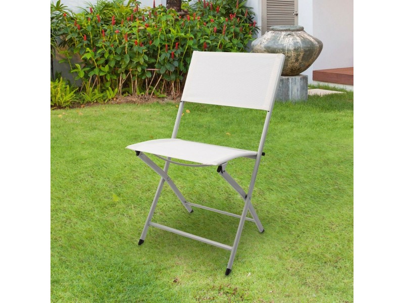 подплатен къмпинг стол Aktive Бял 46 x 81 x 55 cm (4 броя) NaN –  BB Сгъваеми столове