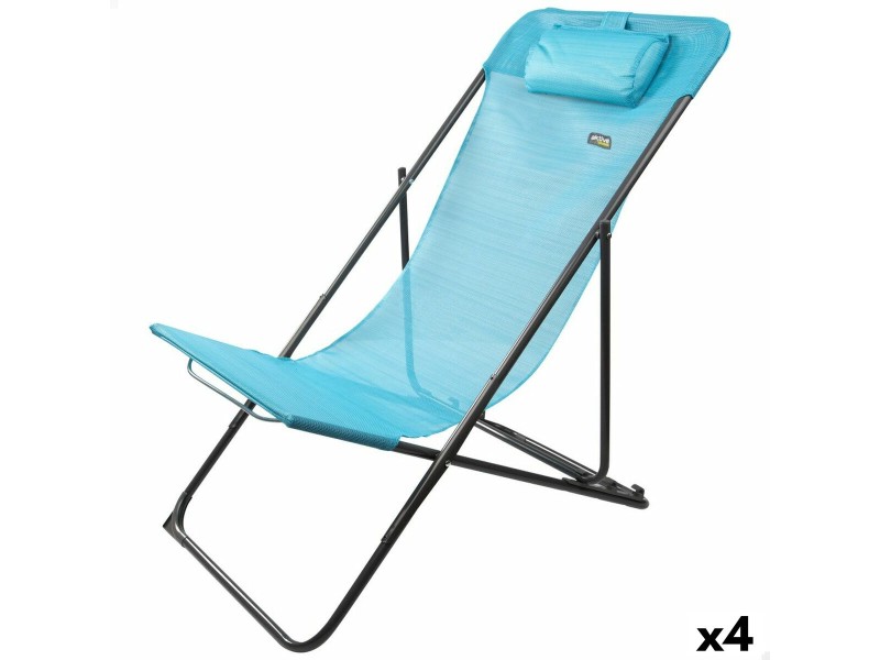 Полулегнал шезлонг Aktive Син 53 x 87 x 78 cm (4 броя) NaN –  BB Шезлонги