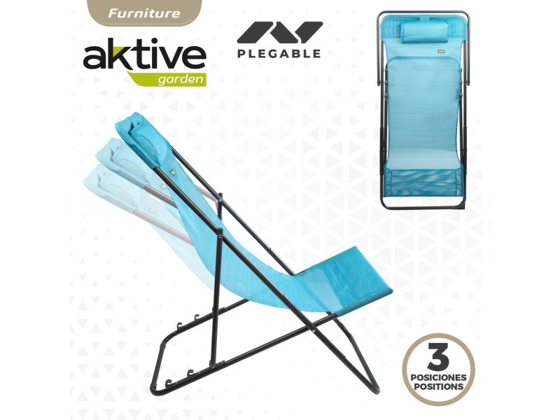 Полулегнал шезлонг Aktive Син 53 x 87 x 78 cm (4 броя) NaN –  BB Шезлонги