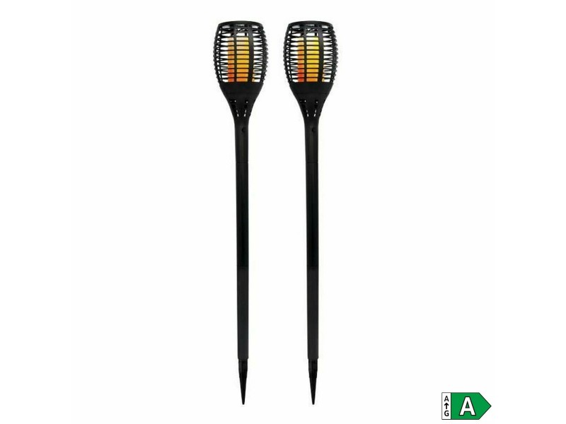 Комплект слънчеви градински фенери Lumi Garden Maity Sun Mini Черен Пластмаса 70 cm (2 броя) NaN –  BB Осветление на пътеката