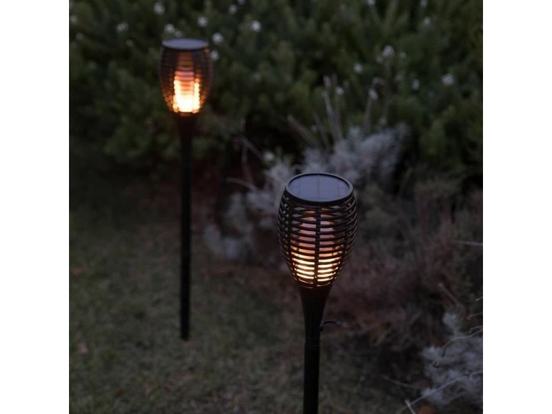 Комплект слънчеви градински фенери Lumi Garden Maity Sun Mini Черен Пластмаса 70 cm (2 броя) NaN –  BB Осветление на пътеката